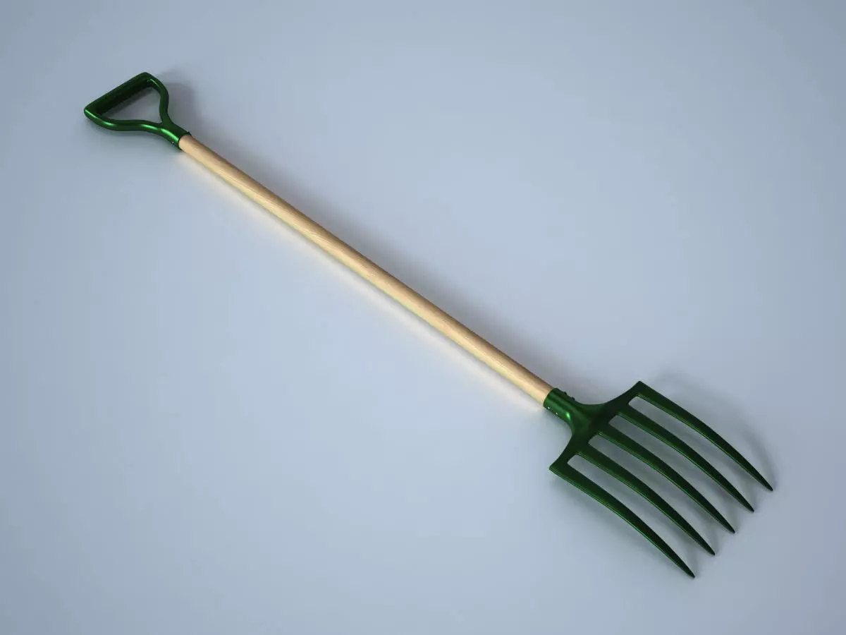 Pitchfork garden fork 3D model_0