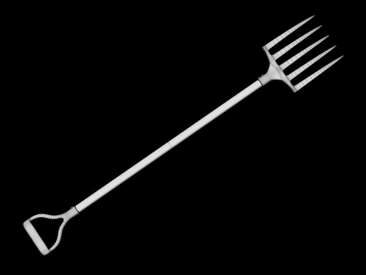 Pitchfork garden fork 3D model_2