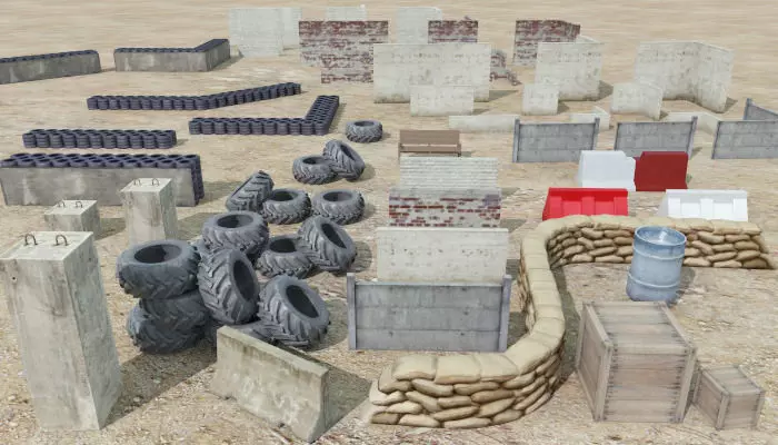 FPS Cover Pack Low-poly 3D model_0