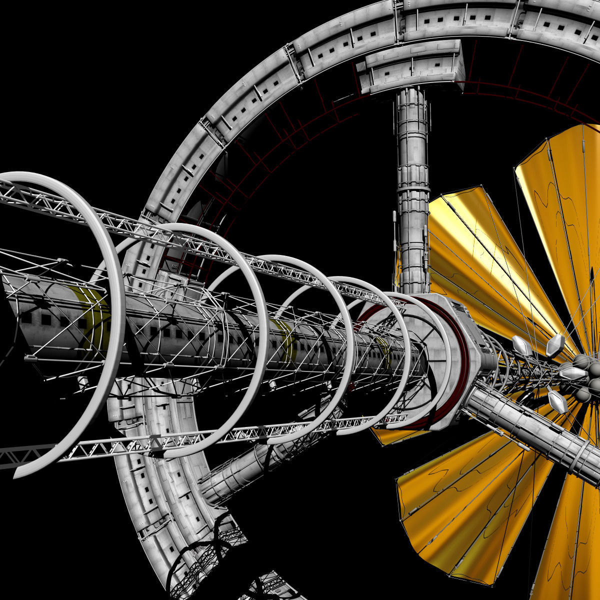 Solar Sail Ship 3D model_4