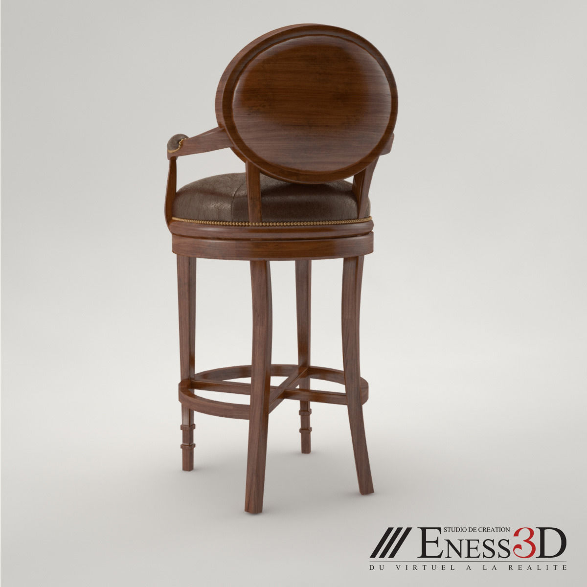 Pro - Bar stool 4200 144DC Theodore alexander 3D model_2