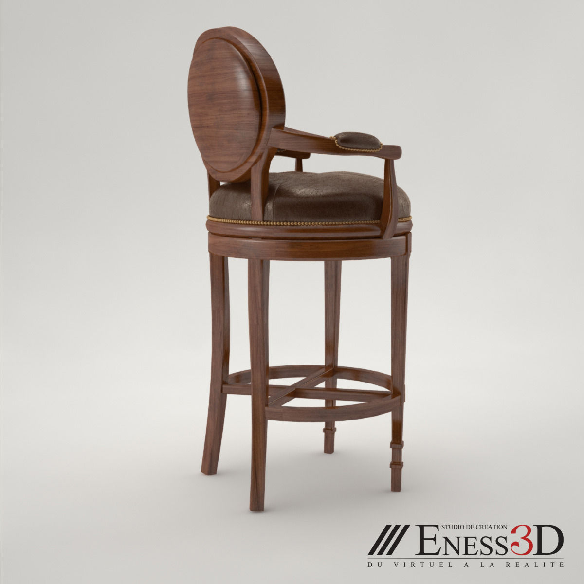 Pro - Bar stool 4200 144DC Theodore alexander 3D model_3