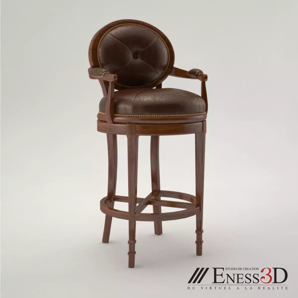 Pro - Bar stool 4200 144DC Theodore alexander 3D model_0