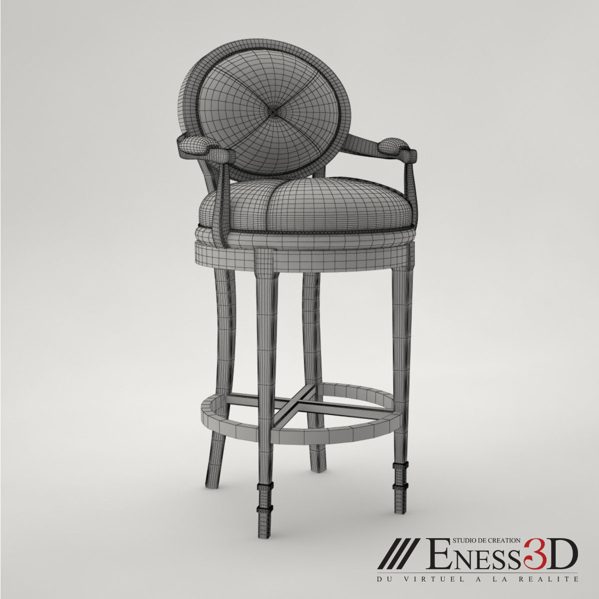 Pro - Bar stool 4200 144DC Theodore alexander 3D model_8