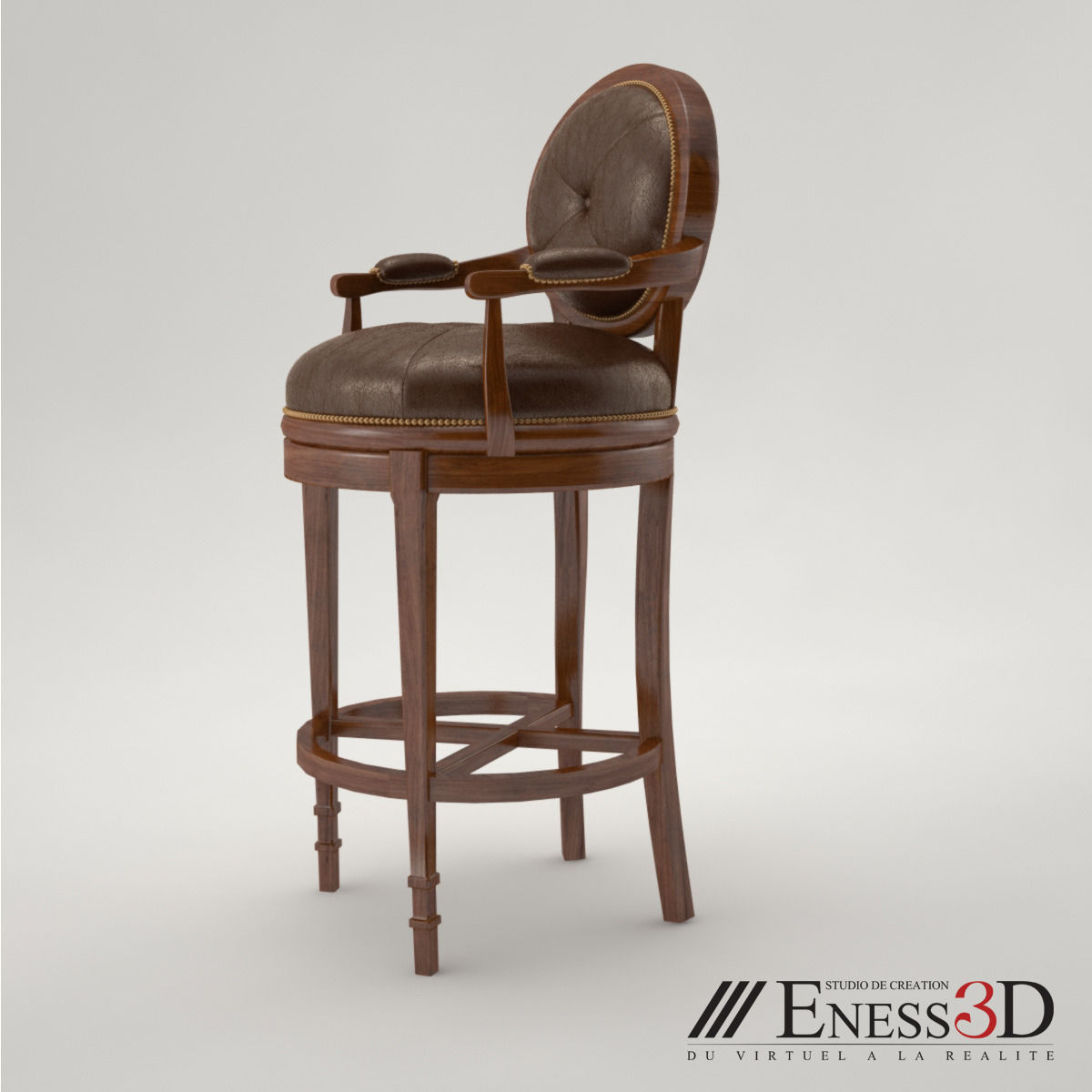 Pro - Bar stool 4200 144DC Theodore alexander 3D model_1