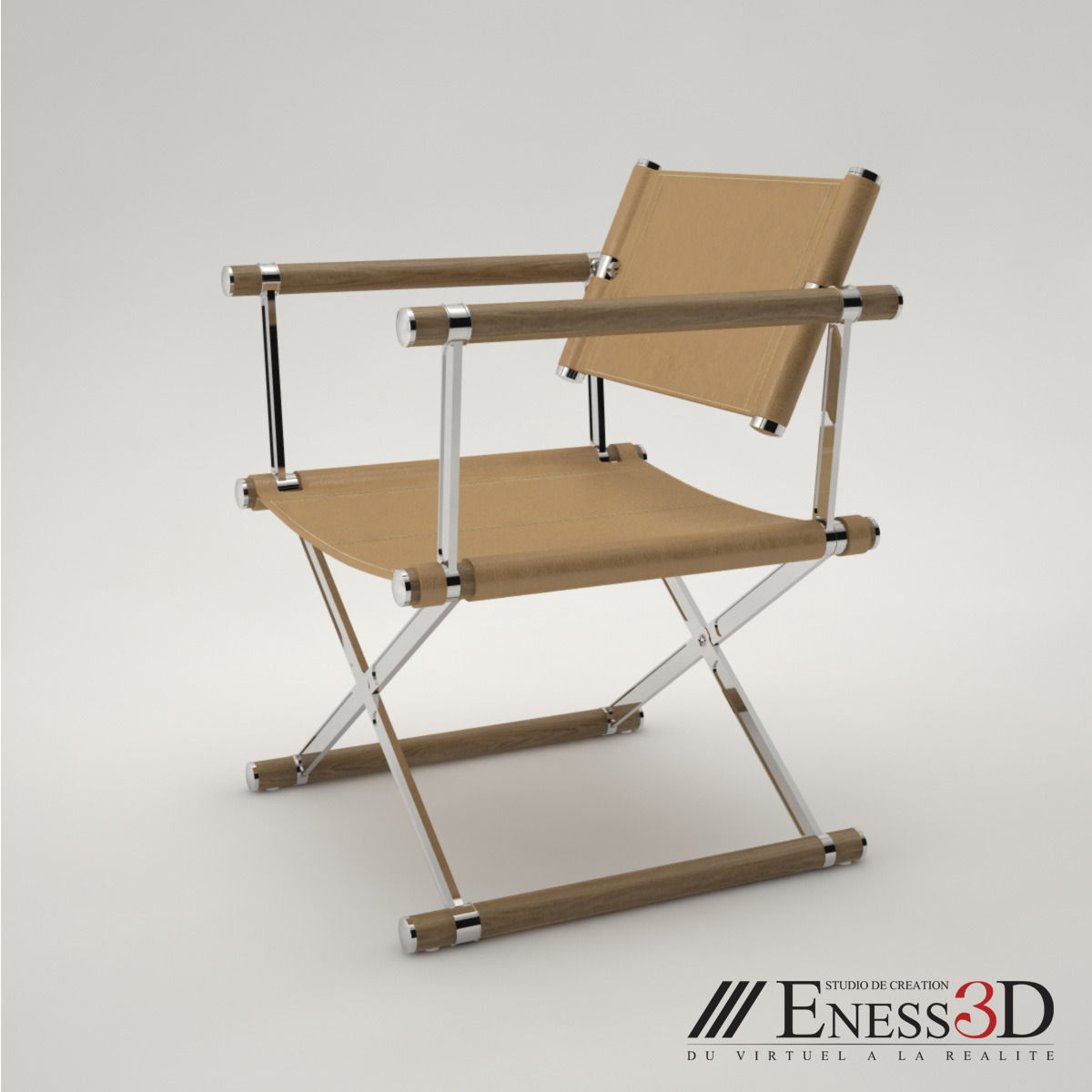 Pro - Directors chair Linley 3D model_4