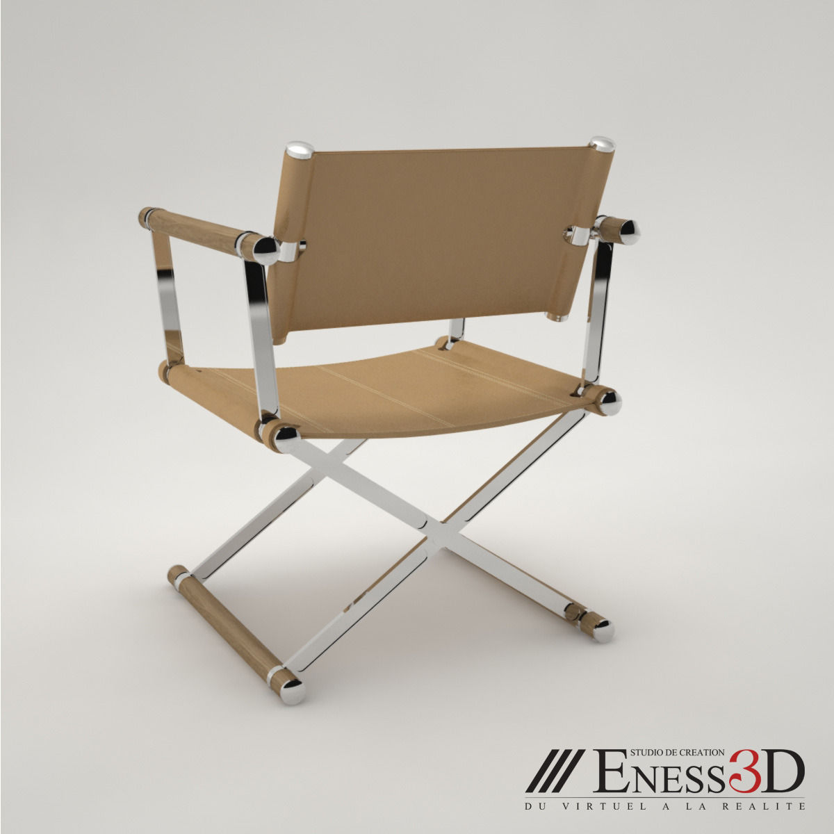 Pro - Directors chair Linley 3D model_2