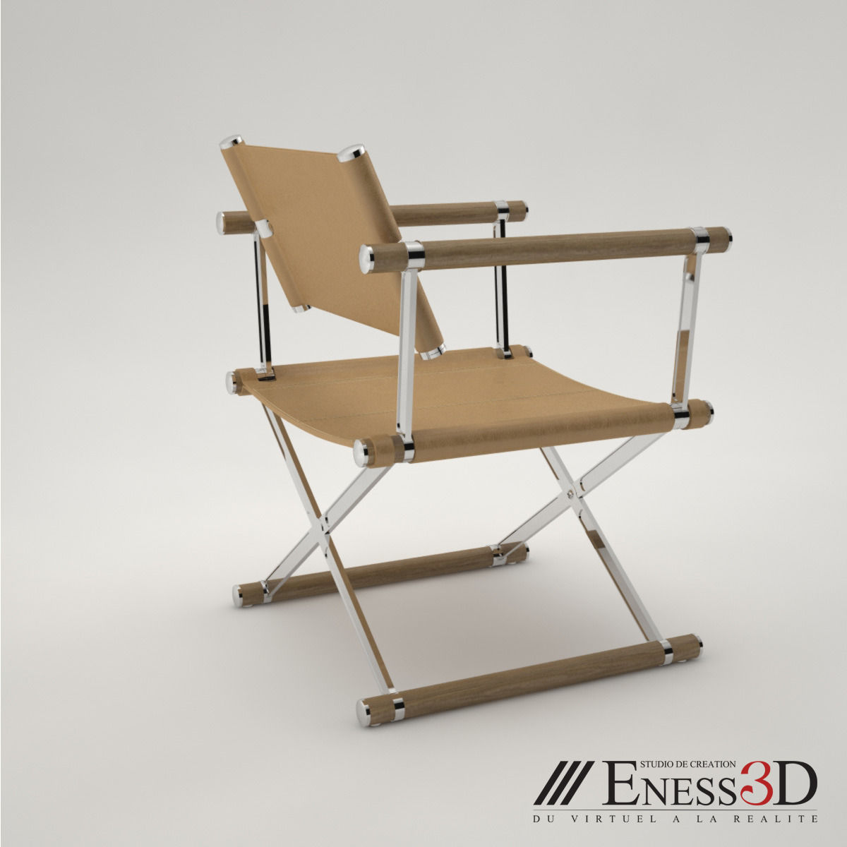 Pro - Directors chair Linley 3D model_1