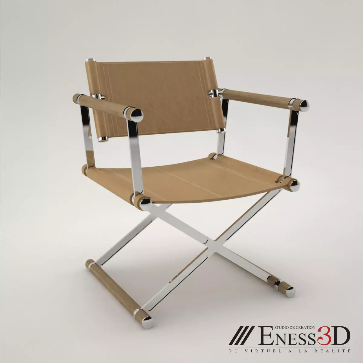 Pro - Directors chair Linley 3D model_0