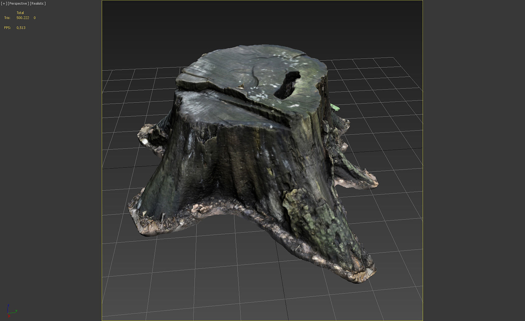 3D scanned old tree stump model for CG - Stump5 3D model_2