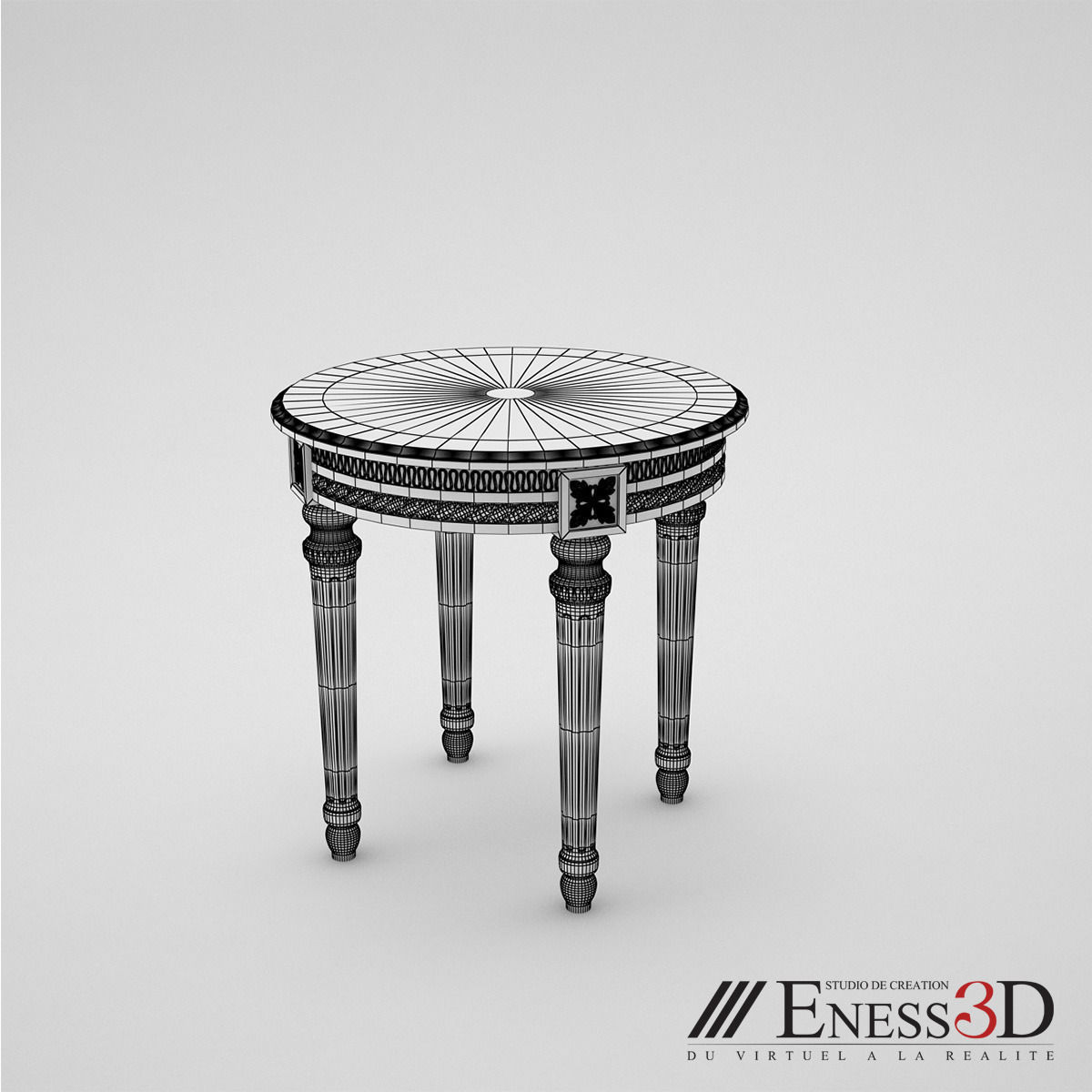 Pro - Gueridon Massant 3D model_5