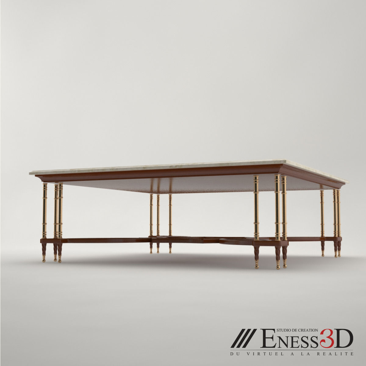 Pro - Coffee table RR 3610 Pozzoli low table 3D model_2