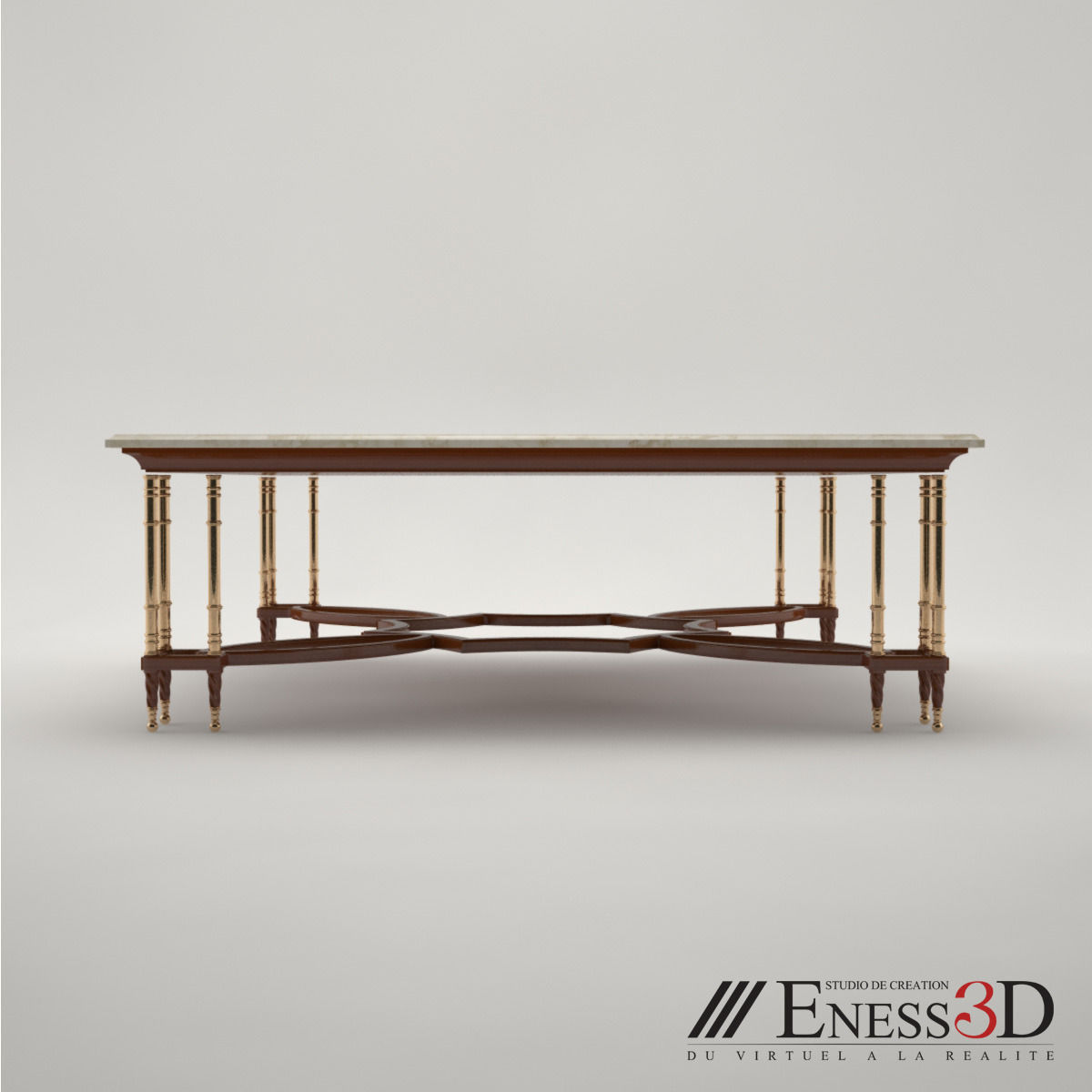 Pro - Coffee table RR 3610 Pozzoli low table 3D model_1