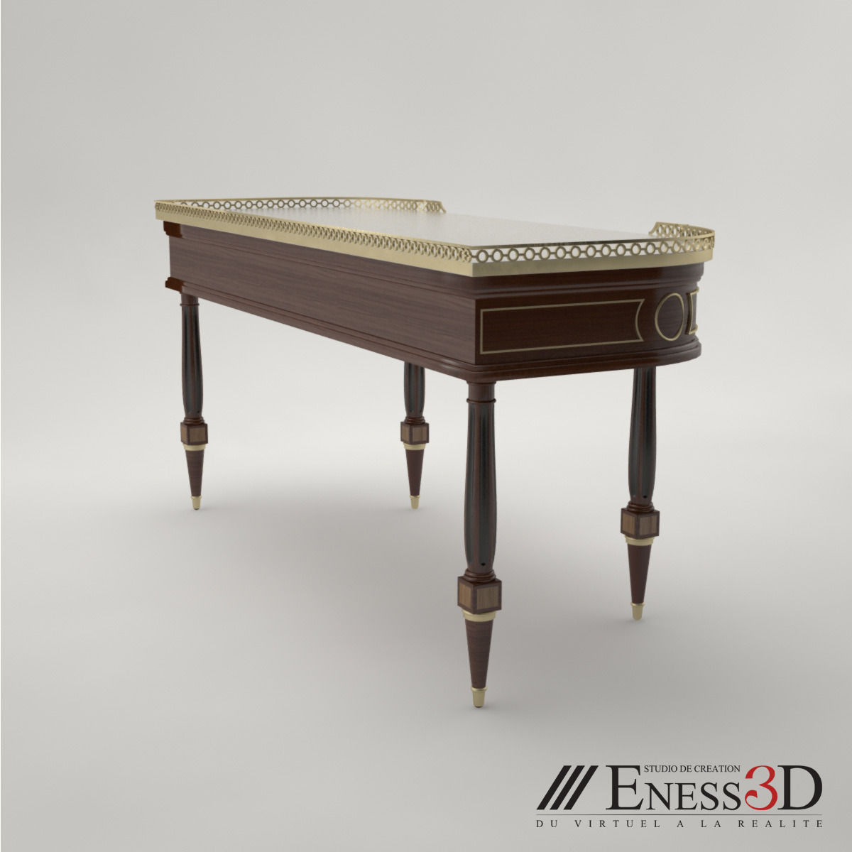 Pro - Desk Denis Louis Ancellet Eclipse 3D model_2