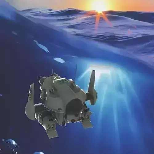 Drone submarine Low-poly 3D model