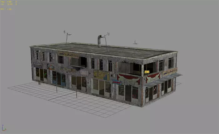 Arab City Building - Building D Low-poly 3D model_0