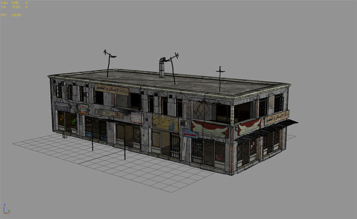 Arab City Building - Building D Low-poly 3D model_1