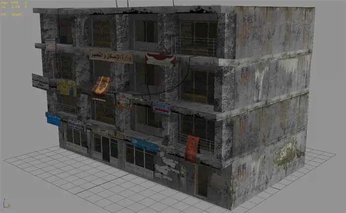 Arab City Building - Building G Low-poly 3D model_0