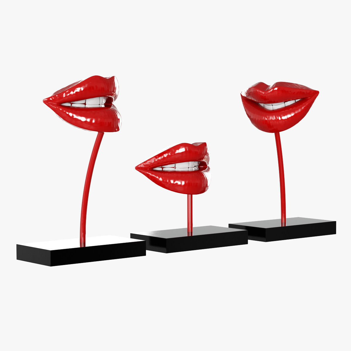 Figurine Lips red 3D model_1