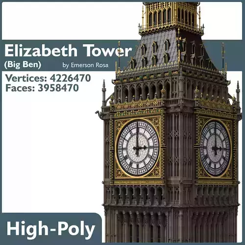 Highly Detailed Big Ben 3D model