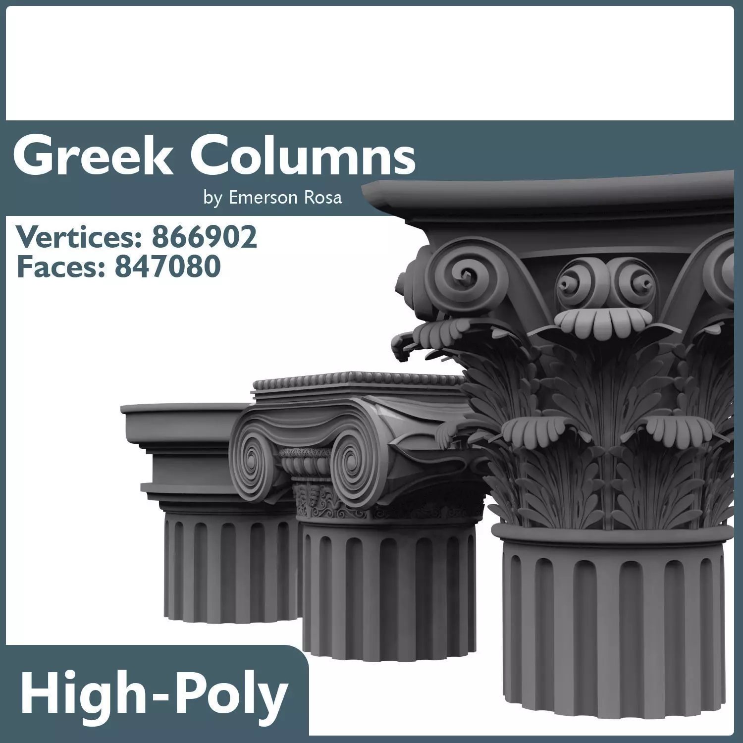 Greek Columns 3D model