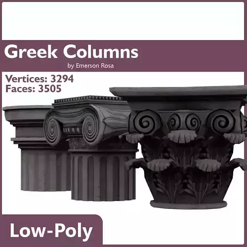Greek Columns Low-Poly Low-poly 3D model
