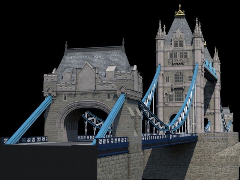 Highly Detailed Tower Bridge 3D model_1