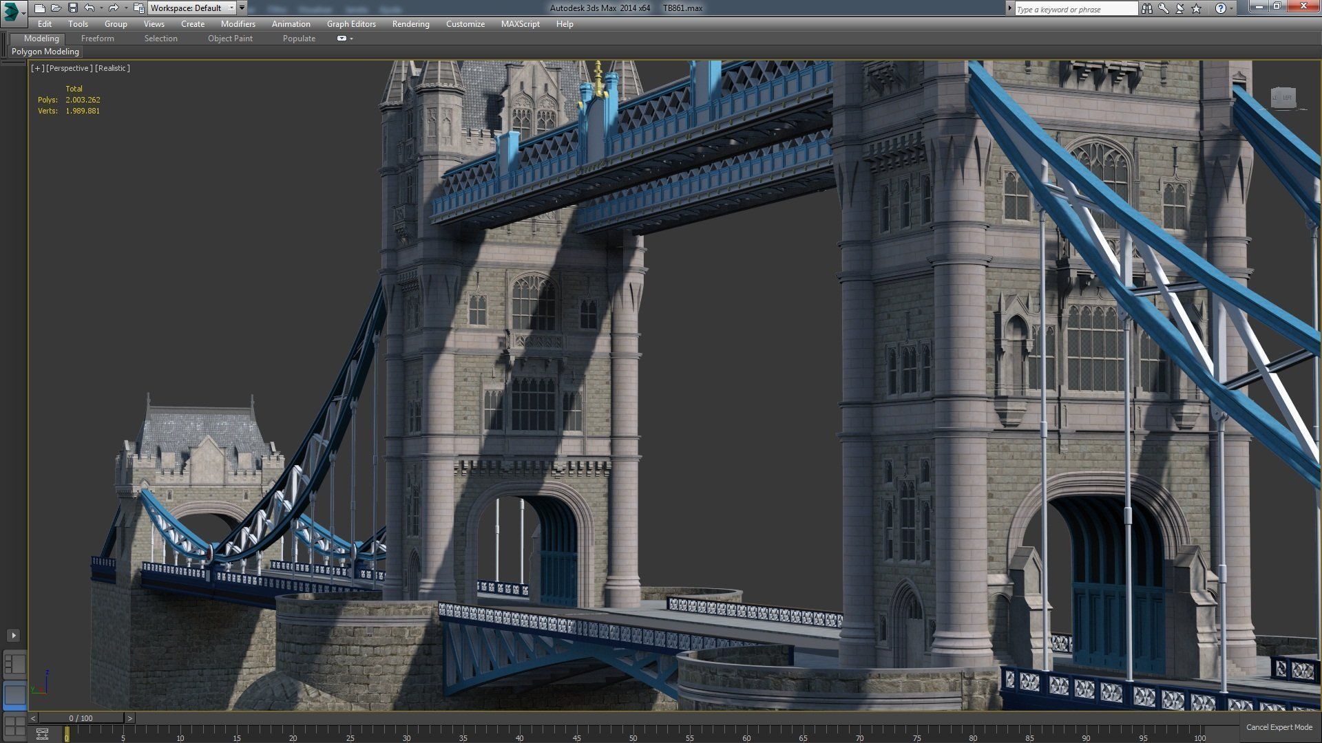 Highly Detailed Tower Bridge 3D model_4
