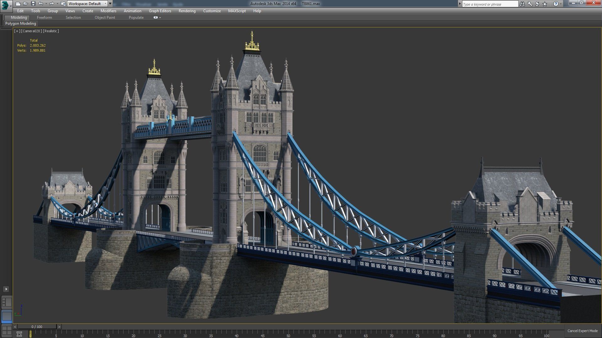 Highly Detailed Tower Bridge 3D model_3