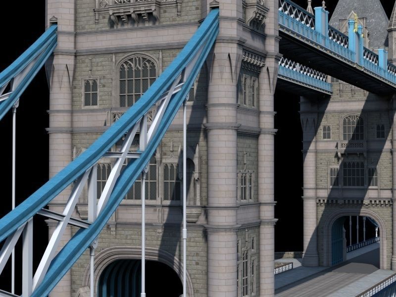 Highly Detailed Tower Bridge 3D model_2