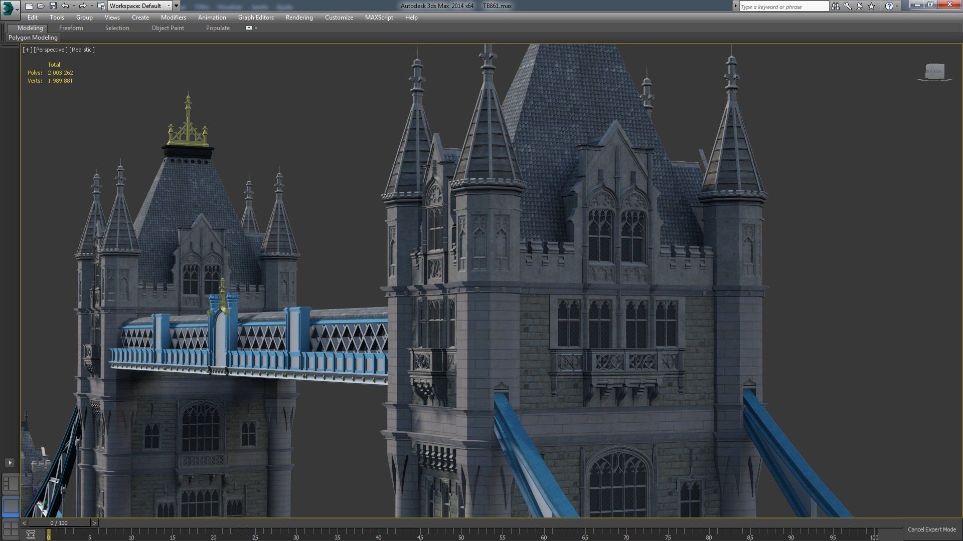Highly Detailed Tower Bridge 3D model_5