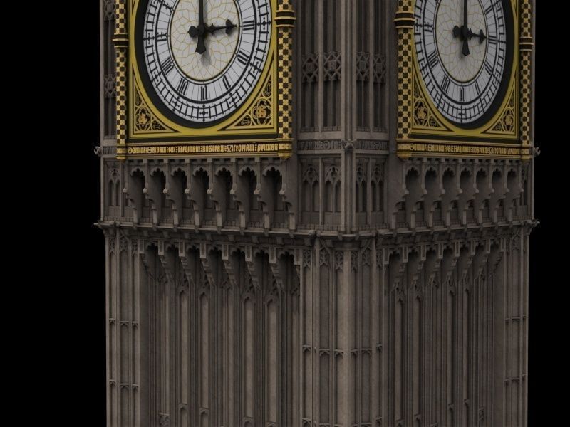 Big Ben Low-Poly Low-poly 3D model_8