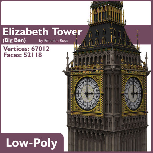 Big Ben Low-Poly Low-poly 3D model