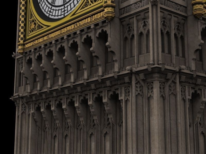 Big Ben Low-Poly Low-poly 3D model_2