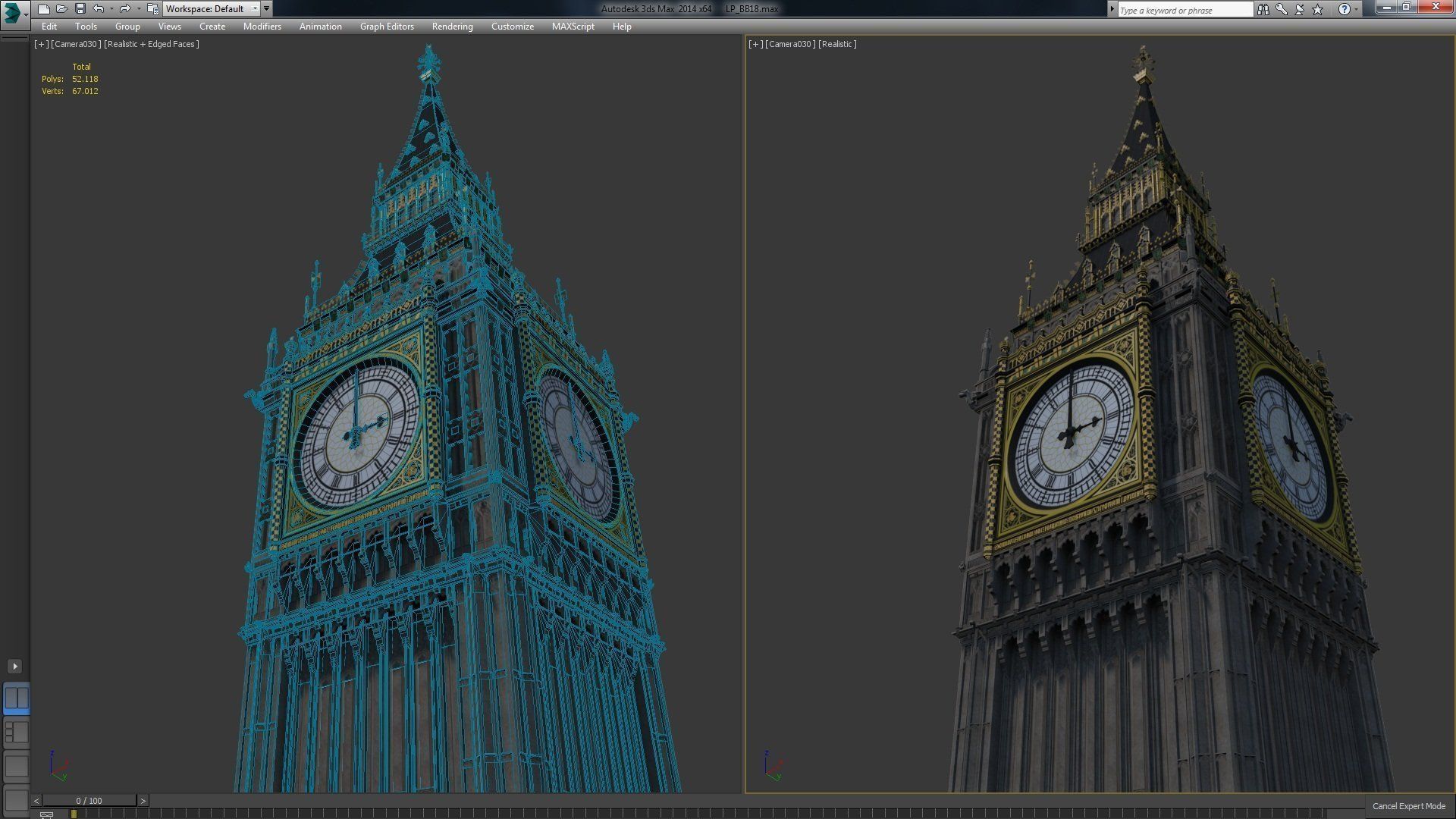 Big Ben Low-Poly Low-poly 3D model_6