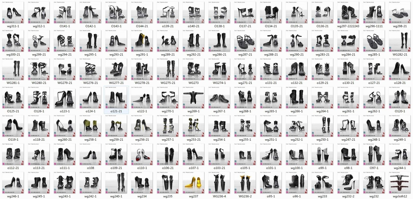 Fat pack of high heel models 3D model_0