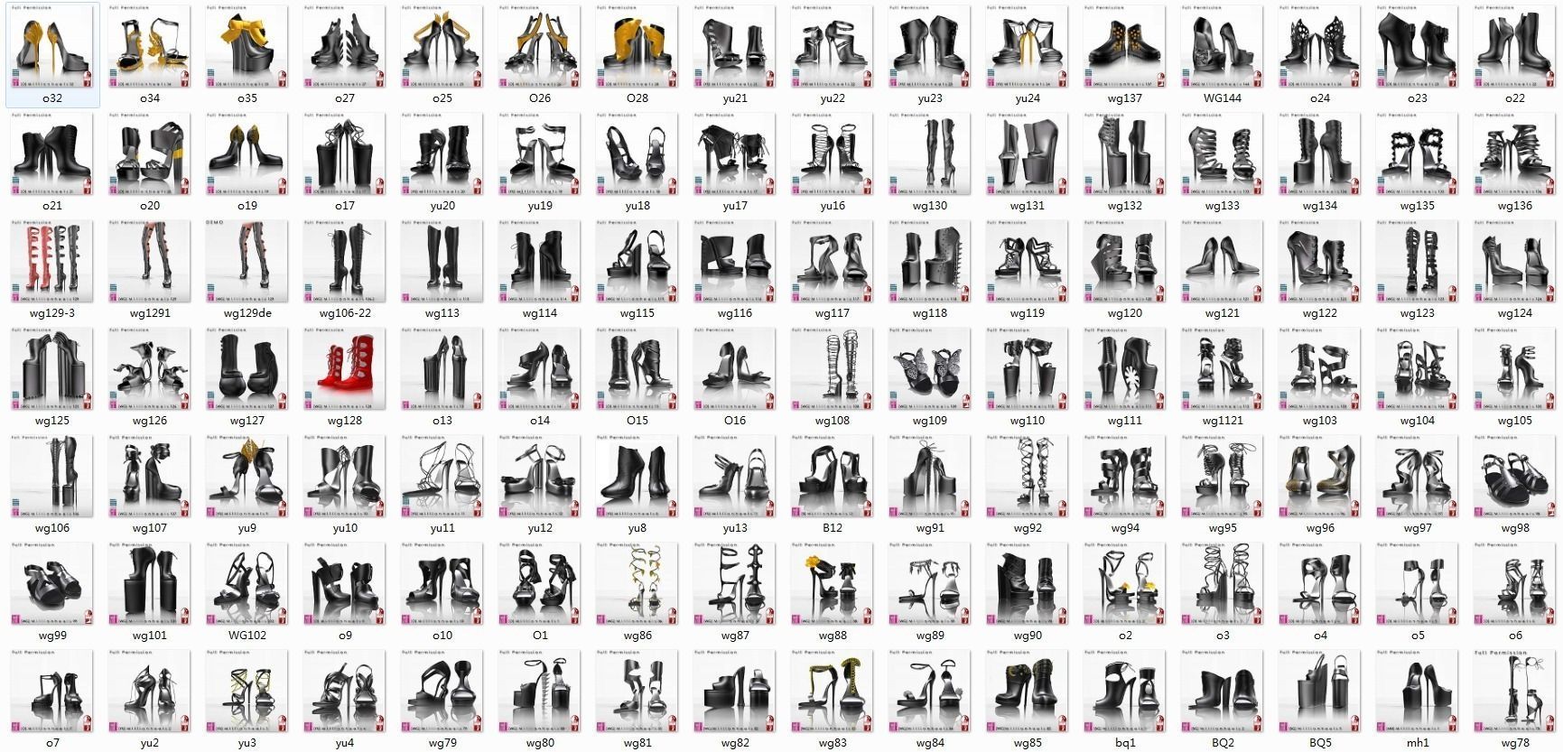 Fat pack of high heel models 3D model_3