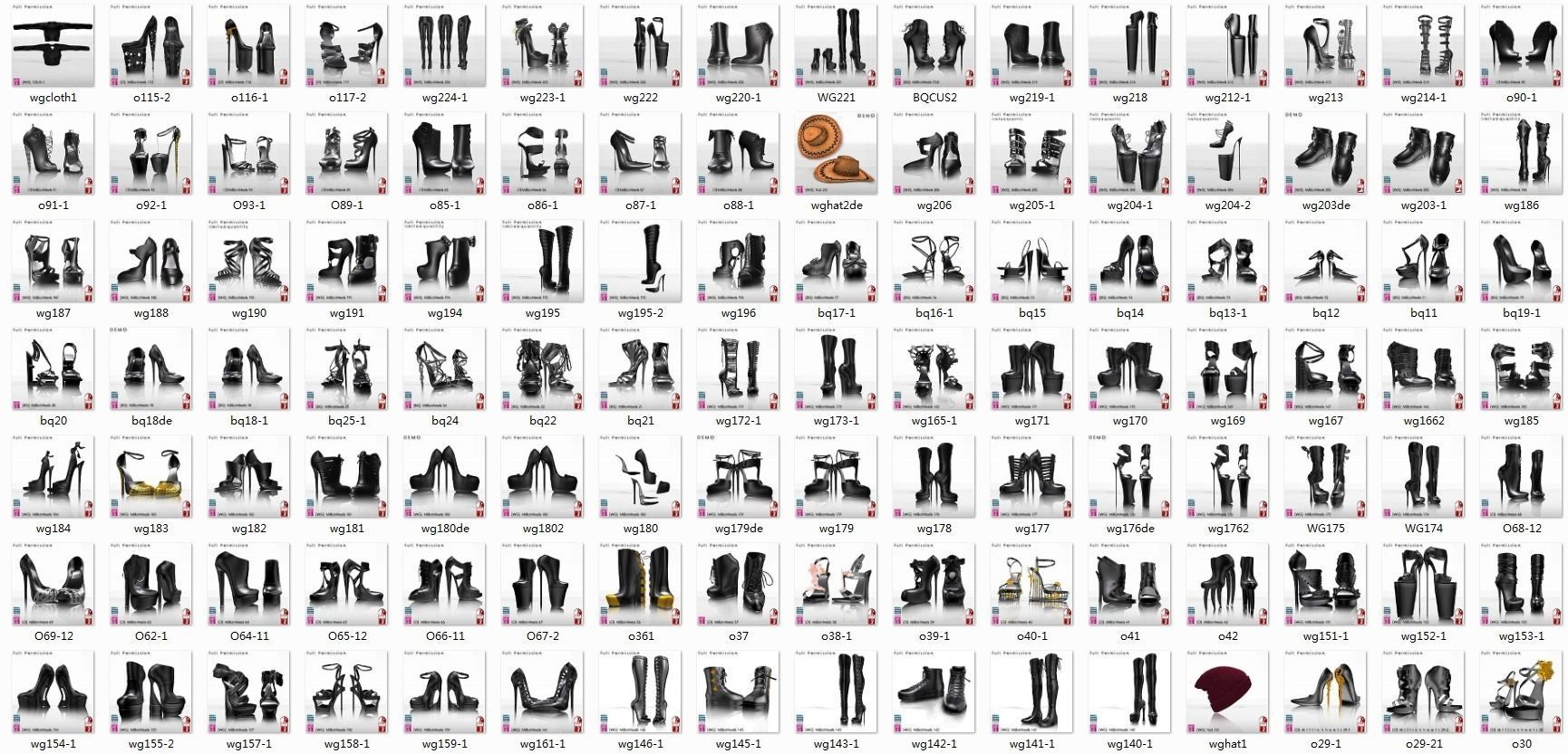 Fat pack of high heel models 3D model_2