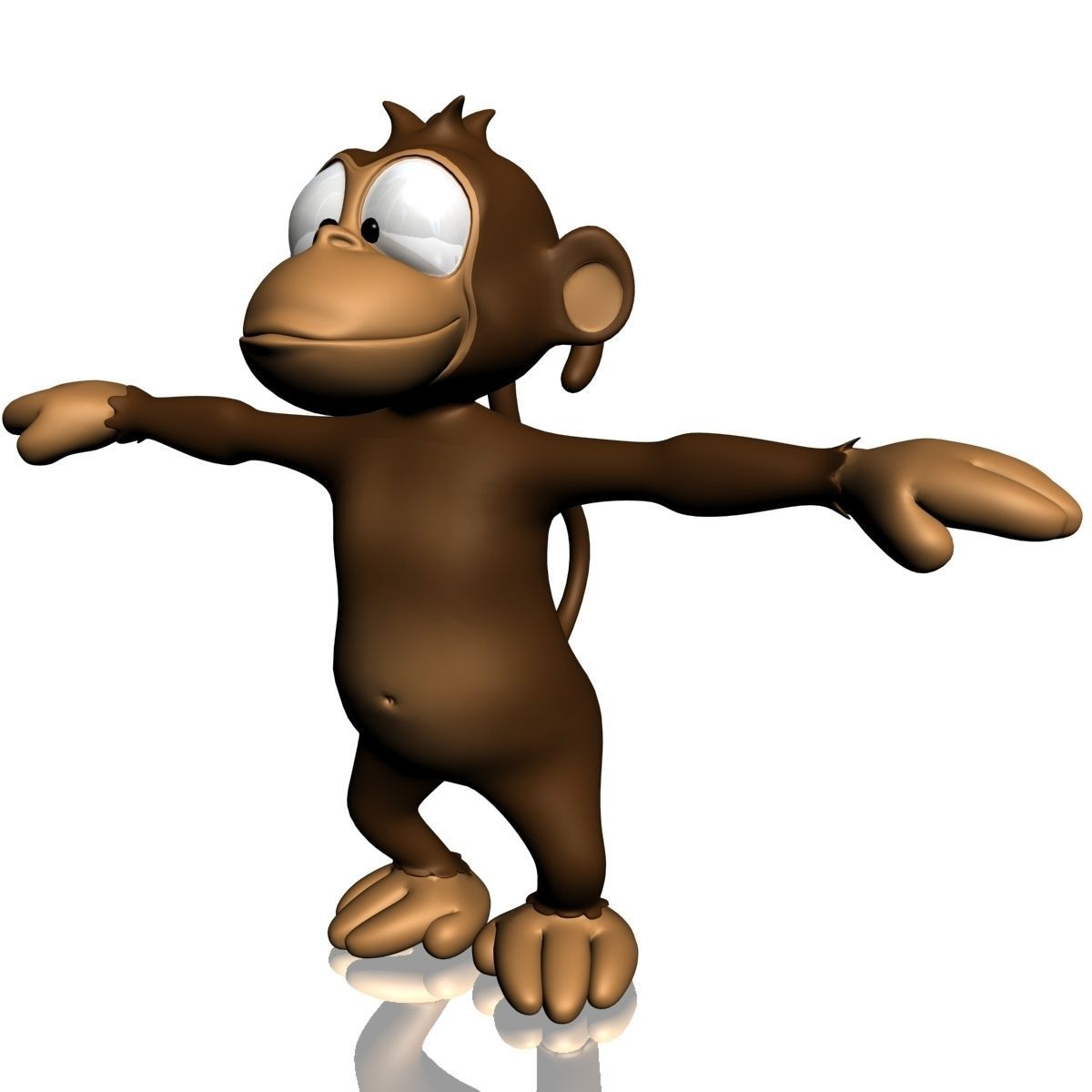 Cartoon monkey RIGGED Low-poly 3D model_7