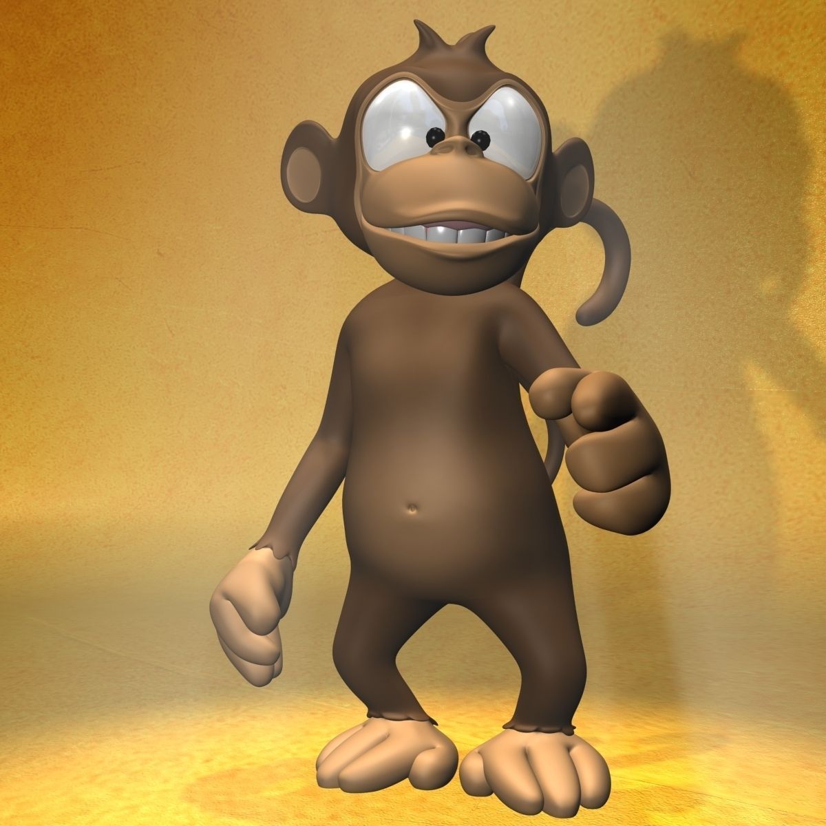 Cartoon monkey RIGGED Low-poly 3D model_3