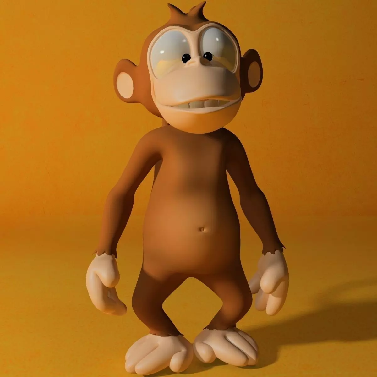 Cartoon monkey RIGGED Low-poly 3D model_0