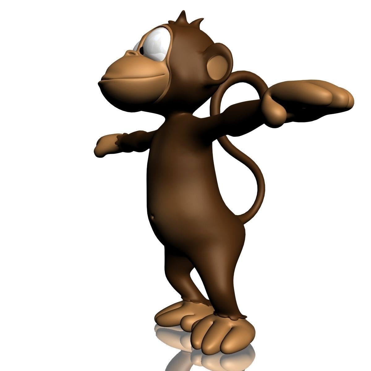 Cartoon monkey RIGGED Low-poly 3D model_8