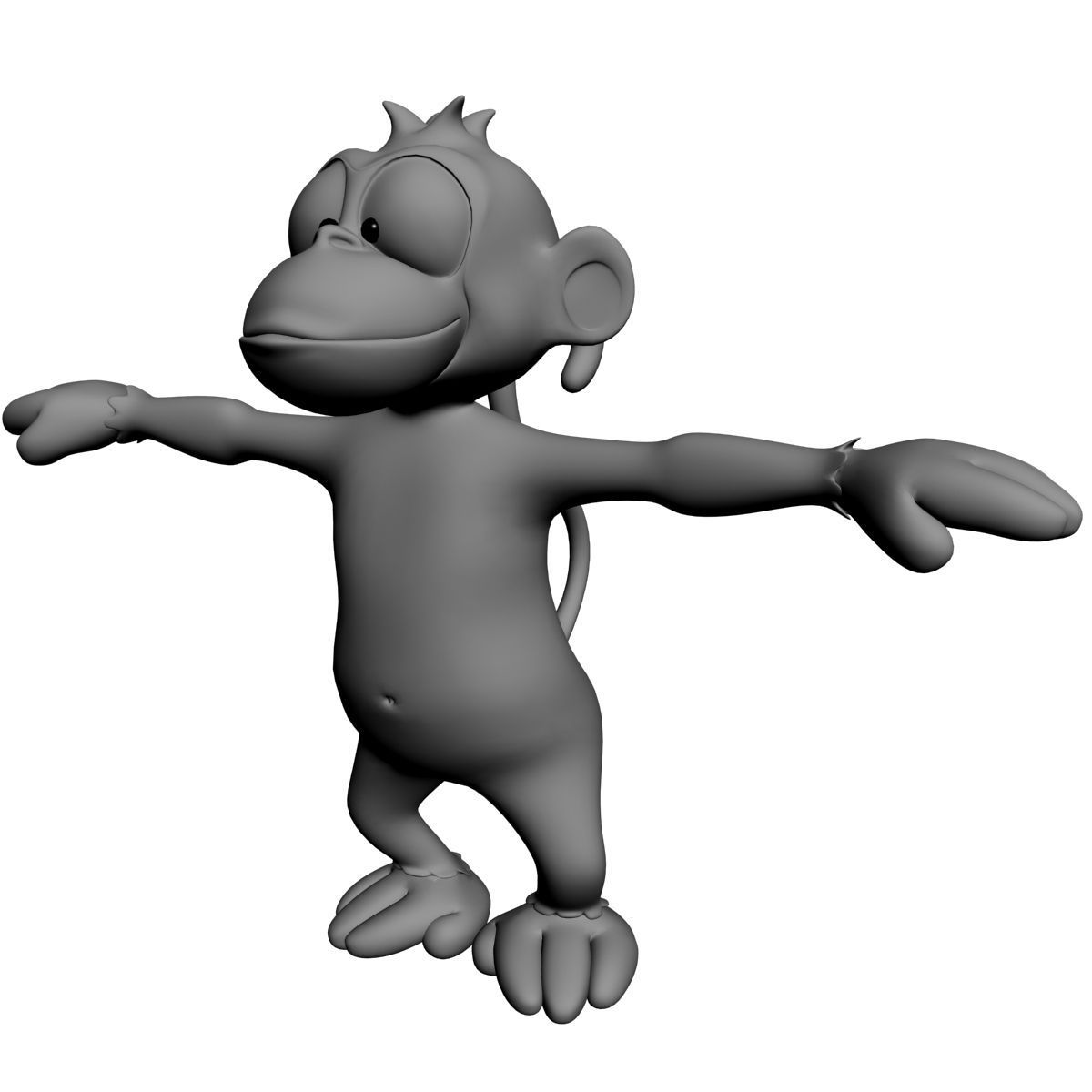 Cartoon monkey RIGGED Low-poly 3D model_11