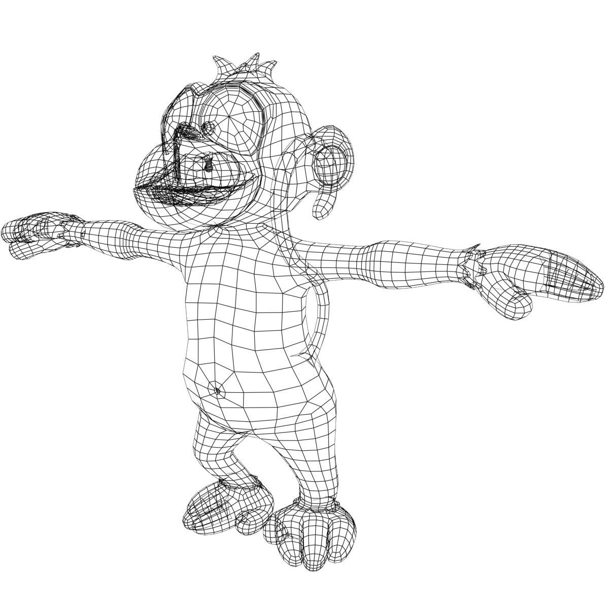 Cartoon monkey RIGGED Low-poly 3D model_12