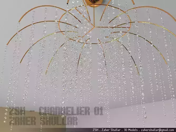 Chandelier with crystals hanging from it