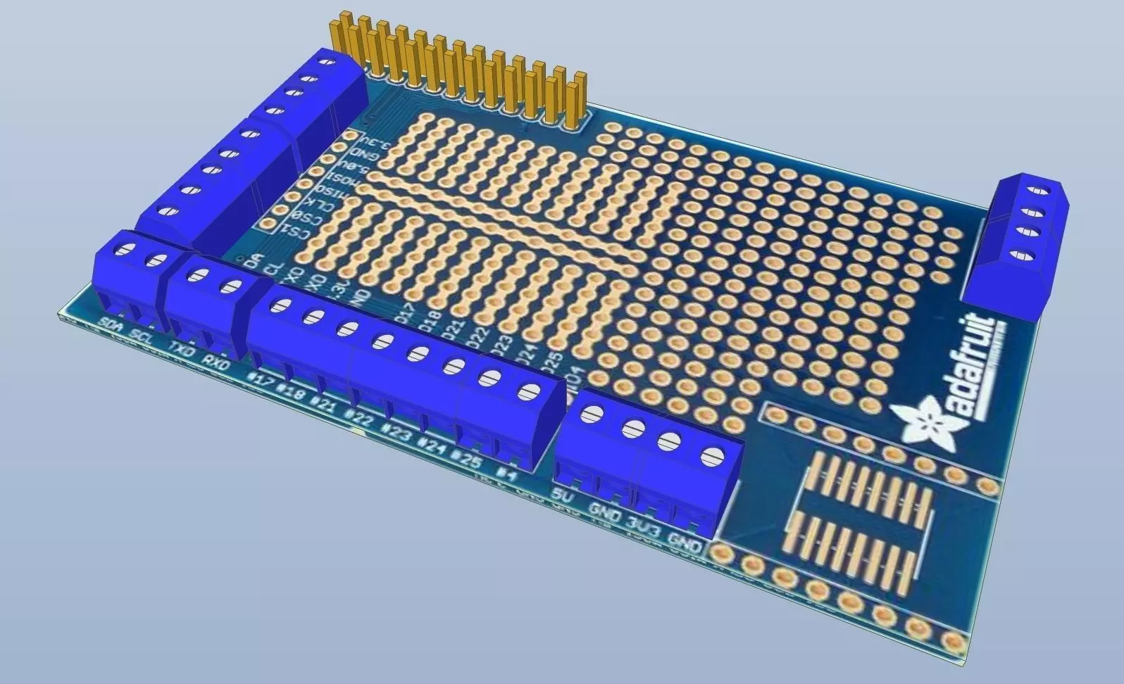 Adafruit PiPlate for Raspberry Pi Free 3D model