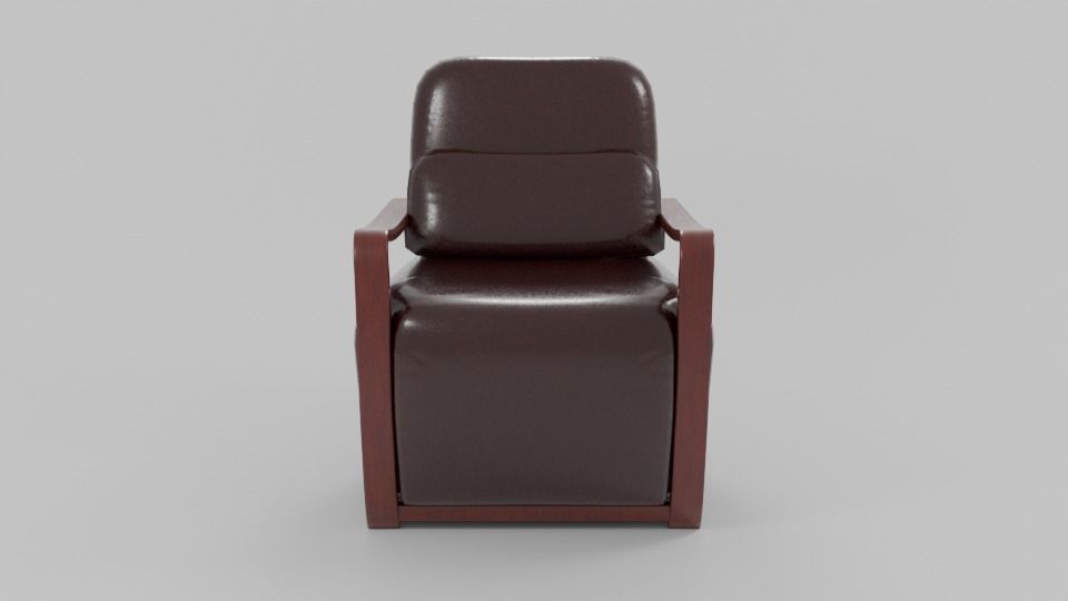Leather PVC Accent Chair Low-poly 3D model_1