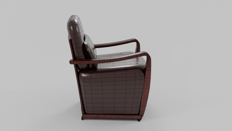 Leather PVC Accent Chair Low-poly 3D model_10