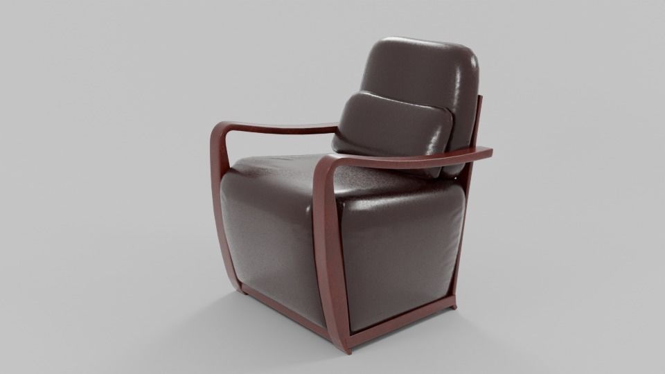 Leather PVC Accent Chair Low-poly 3D model_3