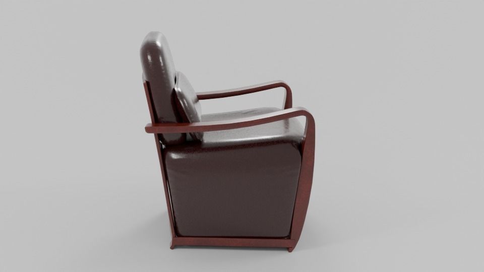 Leather PVC Accent Chair Low-poly 3D model_9